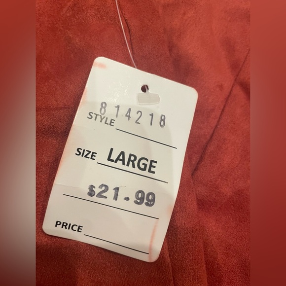 NWT Double Button Front Skinny Pants suede zipper in back
color rust brown - Picture 6 of 6